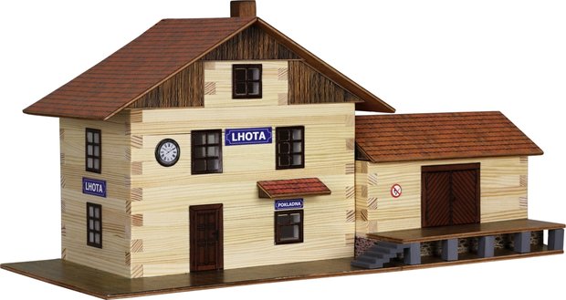 hobby en modelbouw; Treinstation; W36; Walachia; houten speelgoed, houten modelbouw, schaal 1:32; 1:32; modelbouw;