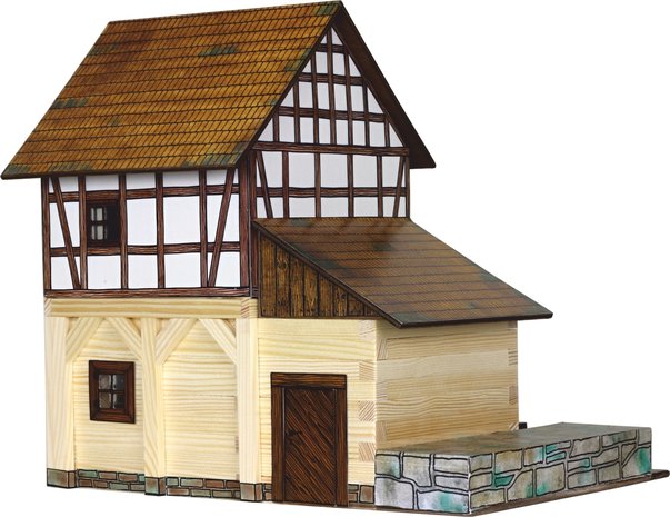 hobby en modelbouw; Betimmerde watermolen; W39; Walachia; houten speelgoed, houten modelbouw, schaal 1:32; 1:32; modelbouw;