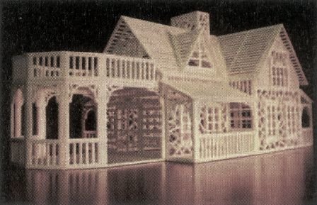 Matchitecture,bouwen met lucifers,modelbouw met lucifers,lucifer bouwpakket; Landhuis; Matchitecture,bouwen met lucifers,modelb