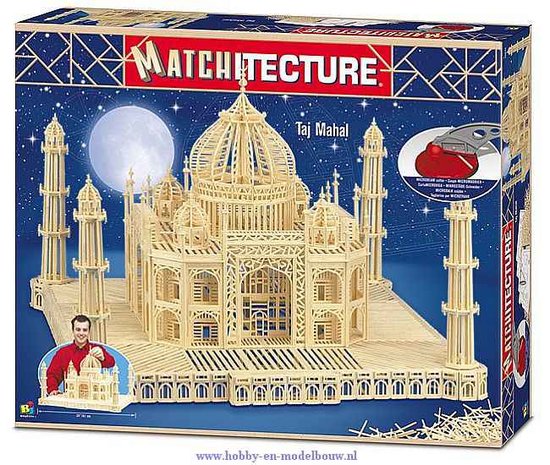 Taj Mahal; Matchitecture,bouwen met lucifers,modelbouw met lucifers,lucifer bouwpakket; Matchitecture,bouwen met lucifers,model