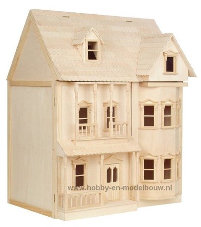 Negen Oriëntatiepunt Productiviteit Ashburton poppenhuis, ongeschilderd - www.hobby-en-modelbouw.nl