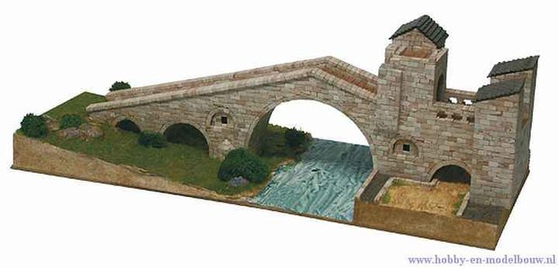 Camprodón bridge; Aedes Ars; 1201; miniatuur bruggen; modelbouw bruggen; echte steentjes; keramische steentjes; kleine b