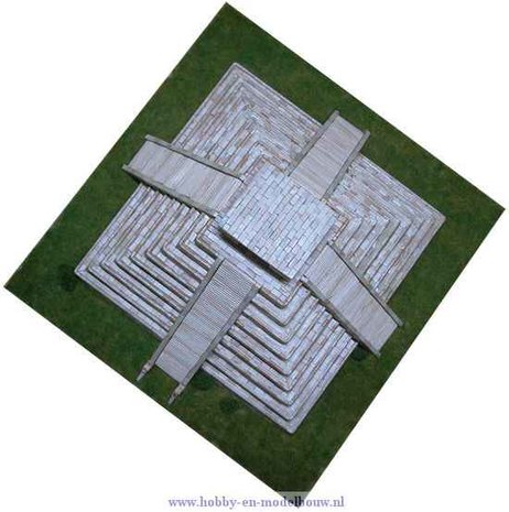 Aedes Ars; AE1270;Kukulcán Temple; miniatuur diarama; modelbouw diarama;  miniatuur burchten; modelbouw burchten; echte 