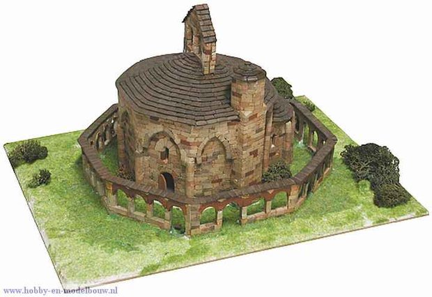 Aedes Ars; AE1106;Eunate church; miniatuur diarama; modelbouw diarama;  miniatuur burchten; modelbouw burchten; echte steentjes