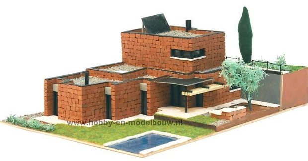 Domus Kits; 40602;Rocafort; schaal 1:87;echte steentjes; keramische steentjes; kleine baksteentjes; miniatuur baksteentjes; mod