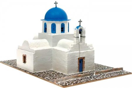 Domus Kits; 40551; Ortodoxe kerk griega Agios Nikolaos (Paros);  schaal 1:50; 1op50; miniatuur kastelen; modelbouw kastelen;  m