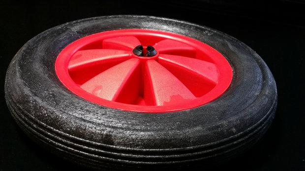 Rood/zwart wiel 165 mm met profielband