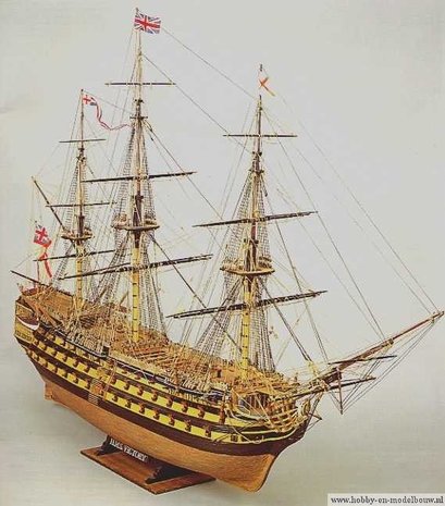 H.M.S. Victory zonder zeilen; oorlogsschepen; mantua; vissersboot; modelbouw schepen voor beginners; modelbouw schepen; modelbo