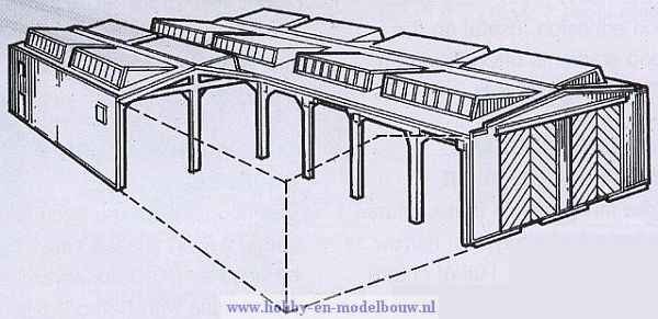 Locomotievenloods voor dubbelspoor