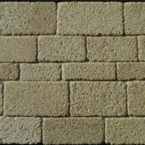 Coursed stones, geel/zandkleurig