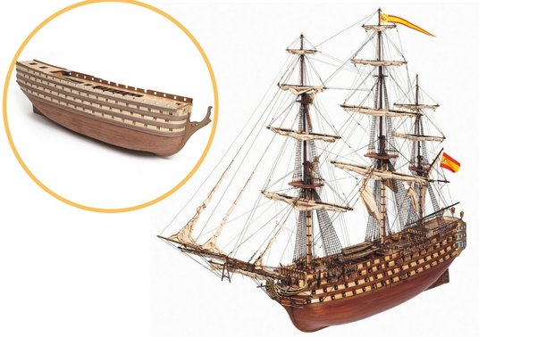 Santísima Trinidad; OC15800; Occre; Modelbouw schepen; Modelbouw; OcCre; Nederlandse bouwbeschrijving; 15800; modelbouw;