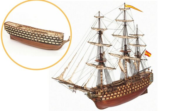 Santísima Trinidad; OC15800; Occre; Modelbouw schepen; Modelbouw; OcCre; Nederlandse bouwbeschrijving; 15800; modelbouw; OcCre