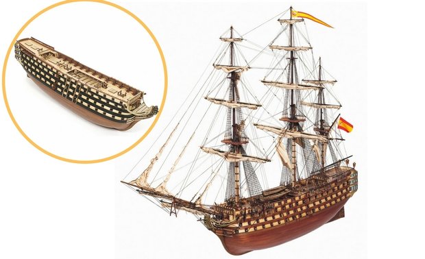 Santísima Trinidad; OC15800; Occre; Modelbouw schepen; Modelbouw; OcCre; Nederlandse bouwbeschrijving; 15800; modelbouw;