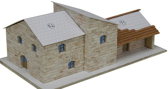 Aedes Ars; AE1419; Toscaanse villa; miniatuur diarama; modelbouw diarama;  miniatuur burchten; modelbouw burchten; echte steent