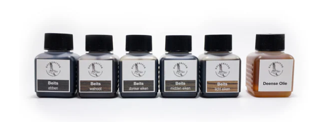 7 kleuren beits + Deense olie