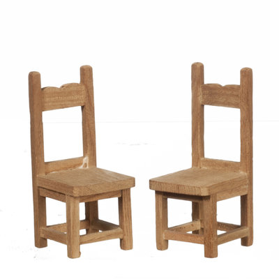 2 eetkamer stoelen van onbehandeld hout