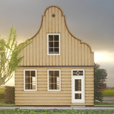Zaans poppenhuis. type bolleklokgevel, schaal 1op24