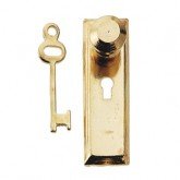 Deurplaat met knop en sleutel