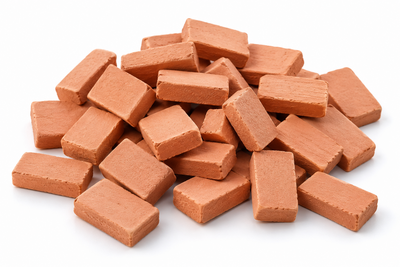 Domus Kits rode onregelmatige bouwsteentjes 15 × 10 × 4 mm