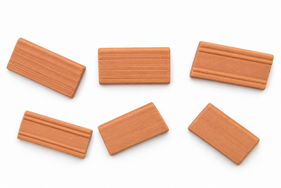 keramische stenen – 30 × 15 × 3 mm – rood of bruin