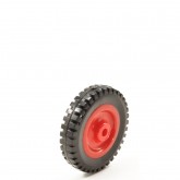 Rode kunststof wiel met zwarte band