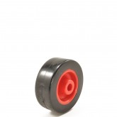 Rode wielen met zwarte PVC band
