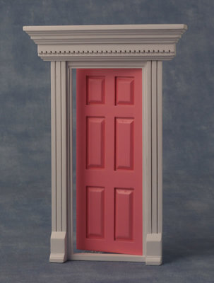 Roze/wit geverfde houten voordeur