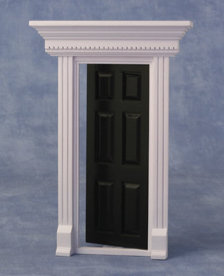 Zwart/wit geverfde houten voordeur