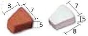 Wigvormige steen, 7*5 mm