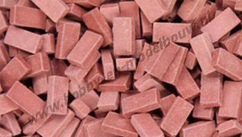 Donkerrode steen 1:24. Afm.: 10 x 4,8 x 3 mm