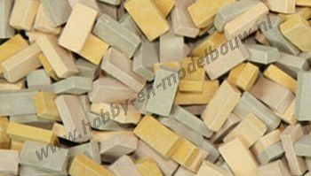 Gemengde stenen beige 1:24. Afm.: 10 x 4,8 x 3 mm