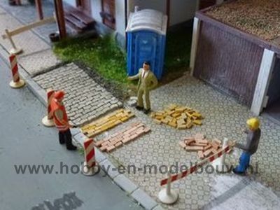 Trottoirtegels, beige, 1:87, Afm: 3,6 x 1,8 x 0,9 mm