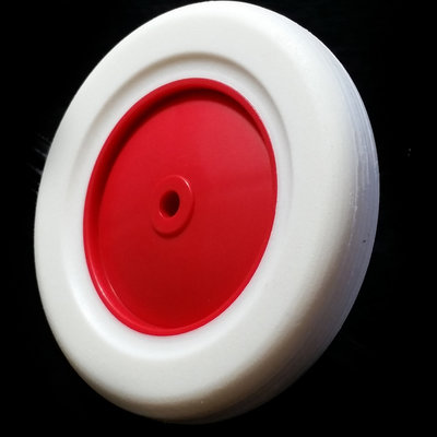 Rood/wit wiel 100 mm met profielband