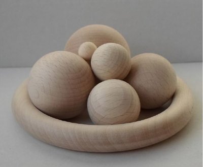 Houten bollen 20 mm, zonder boring