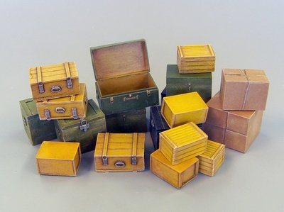 Set van kleine transport dozen