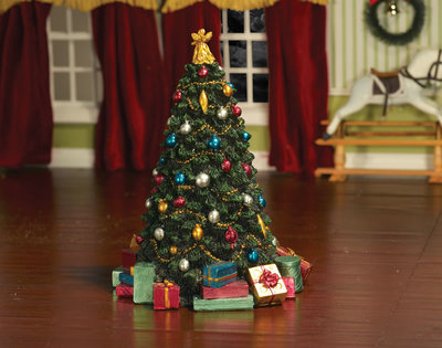 Versierde kerstboom met cadeautjes 177 mm