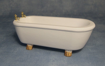 Ligbad wit met goudkleurig detail