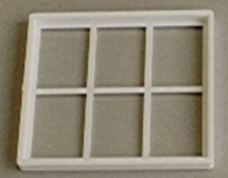 Kunststof raam met 6 ruiten, 63*68 mm